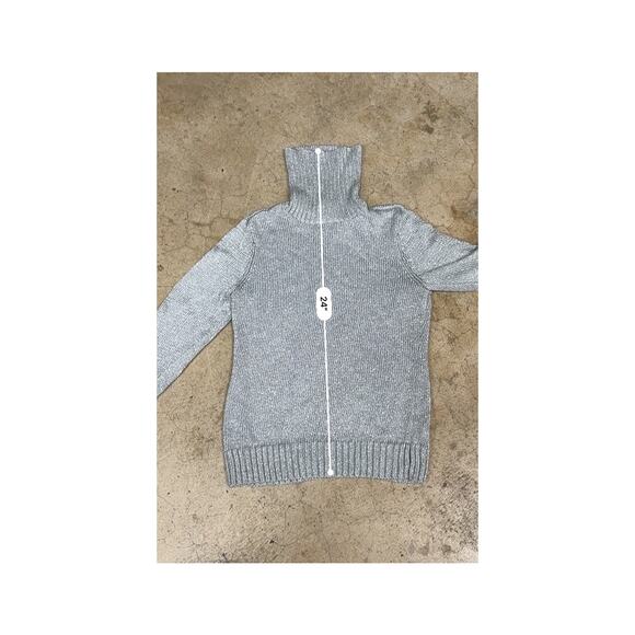 Ralph Lauren Women’s Silver Metallic Ribbed Turtleneck Sweater Small - Picture 5 of 8